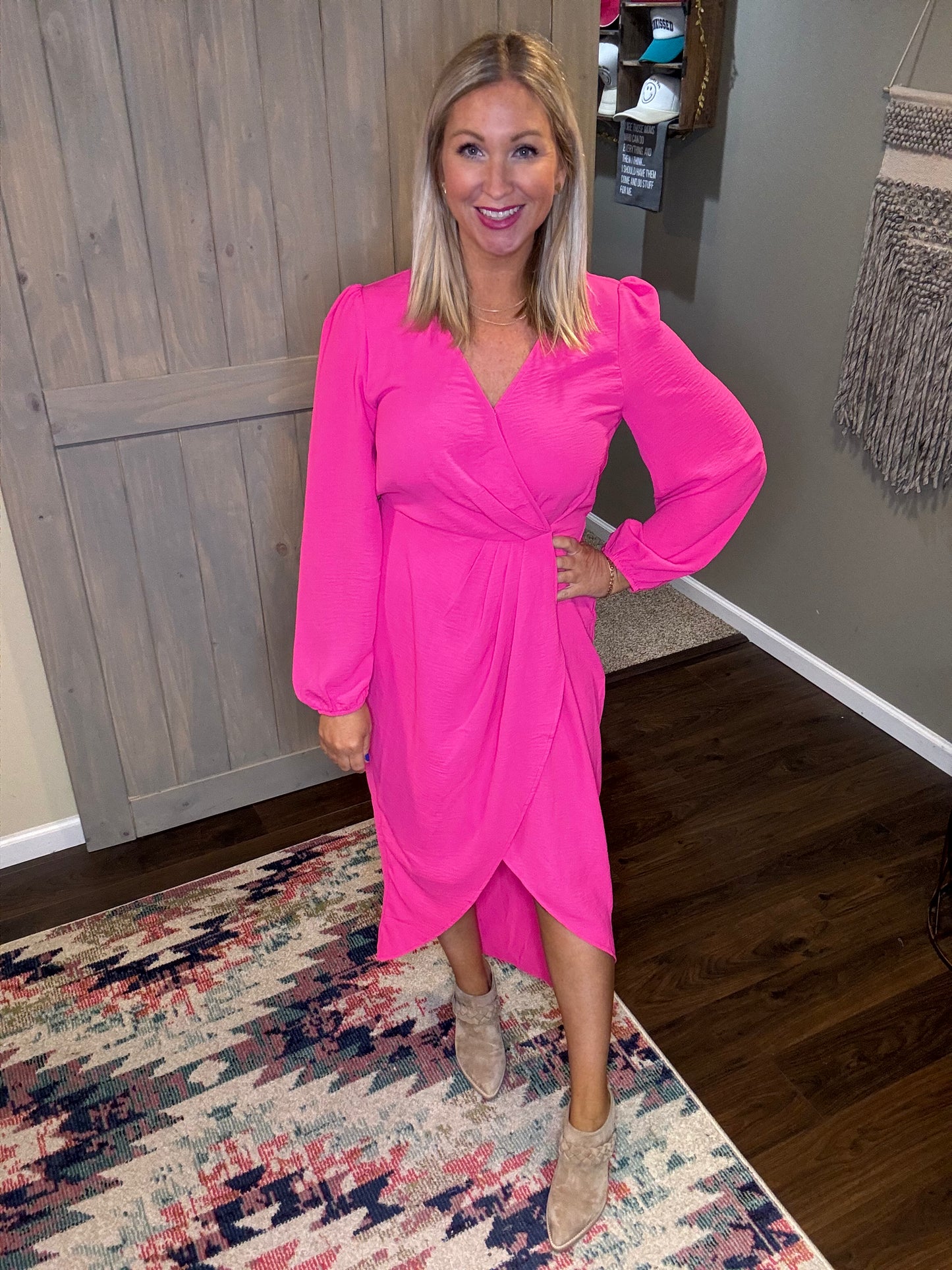 Wrap Tulip Midi Dress