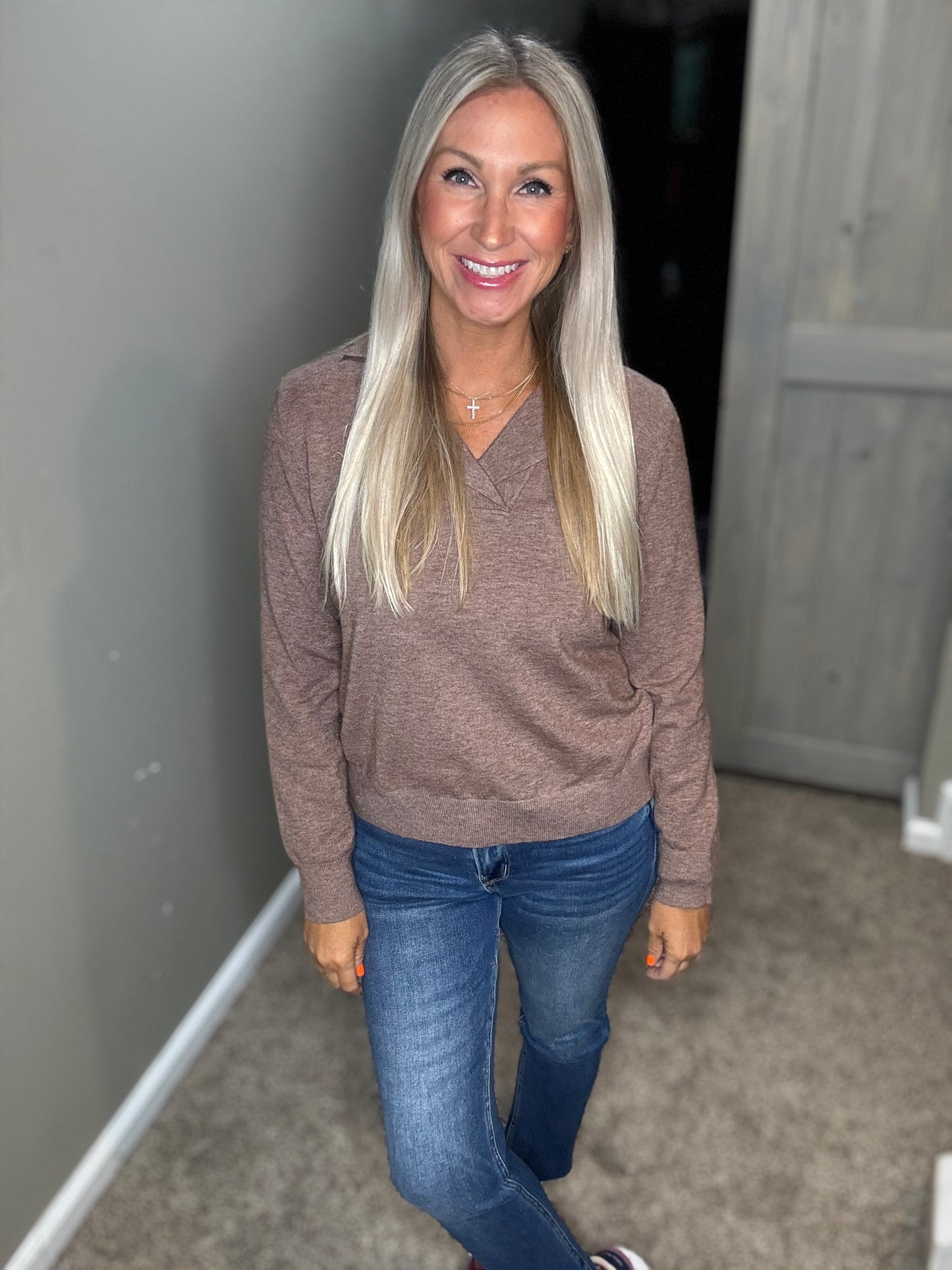 Mocha Collar Sweater