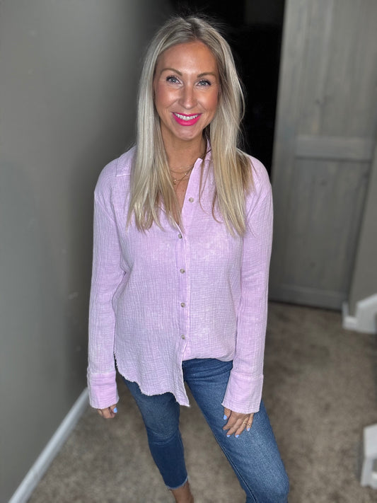 Lavender Gauze Top