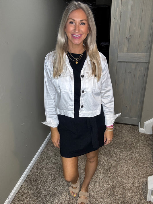 White Cropped Jacket