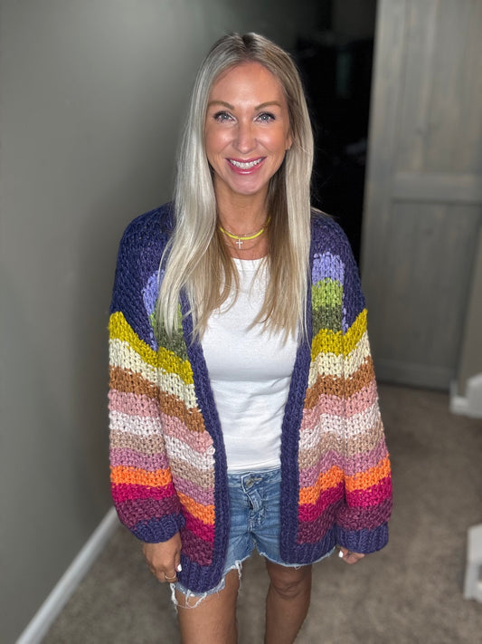Rainbow Crochet Cardigan
