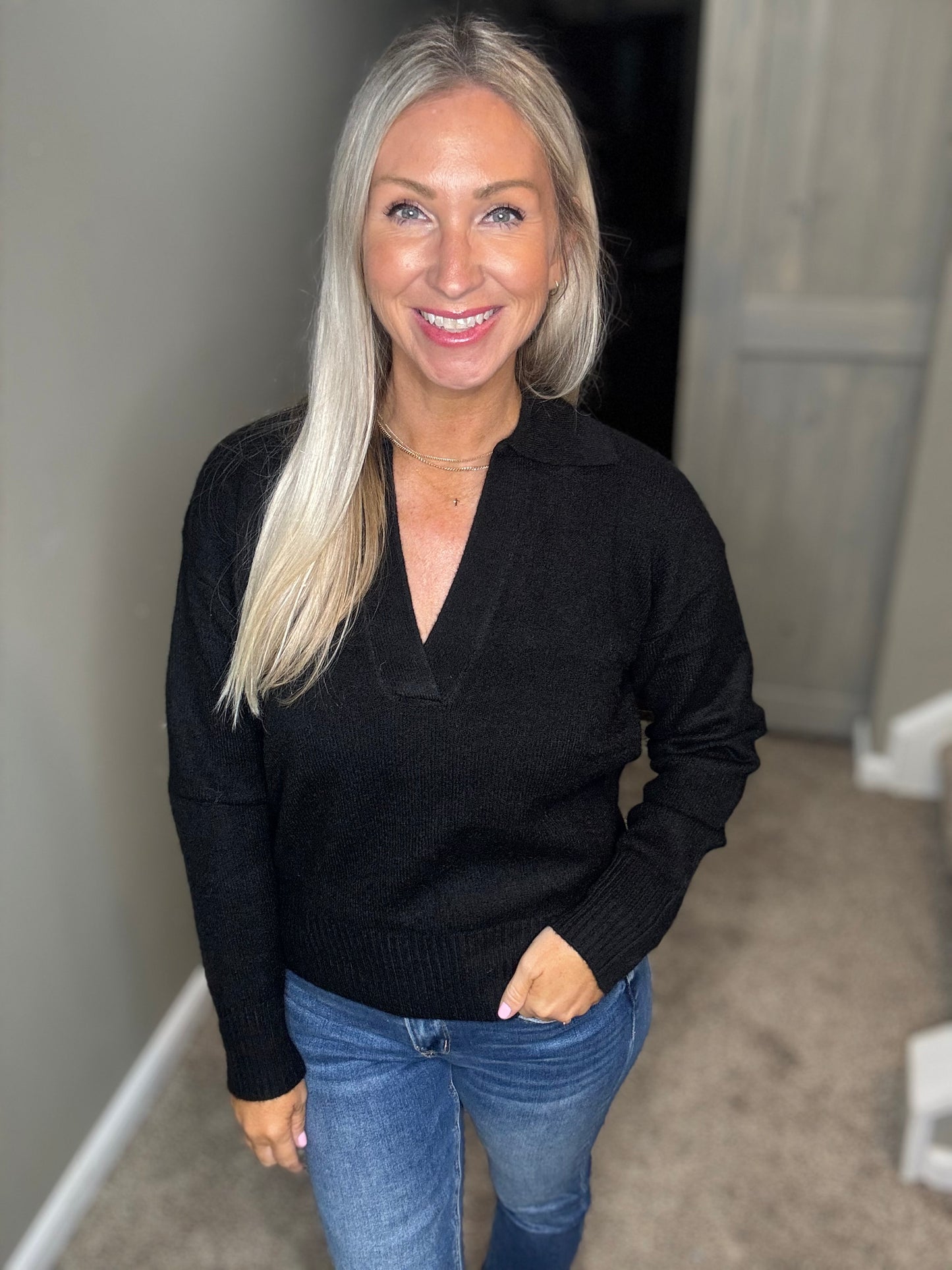 Black Collar Sweater