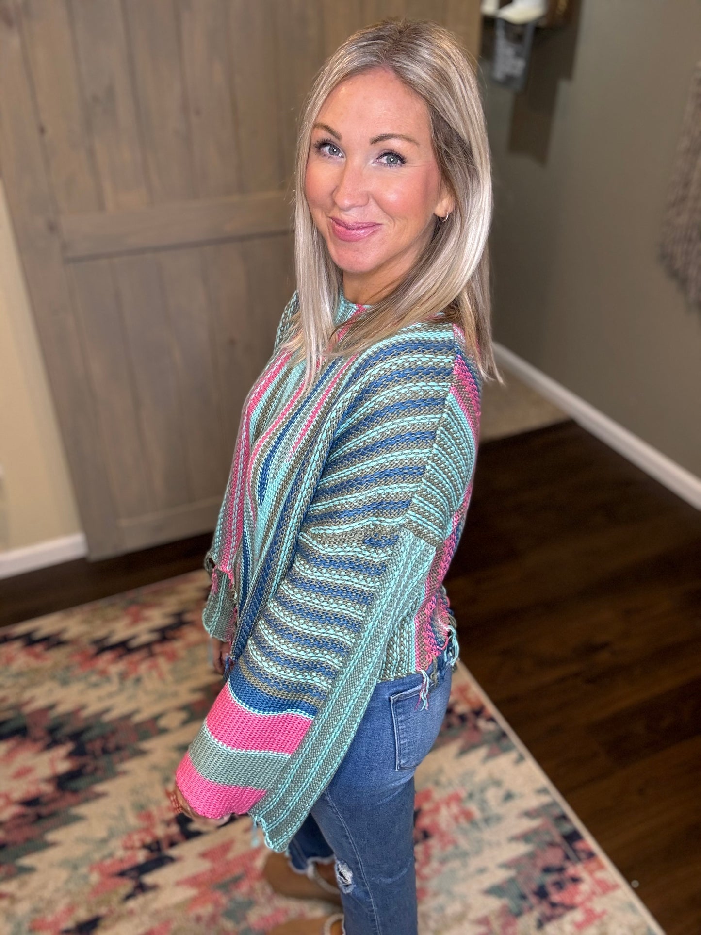 Turquoise Boho Sweater