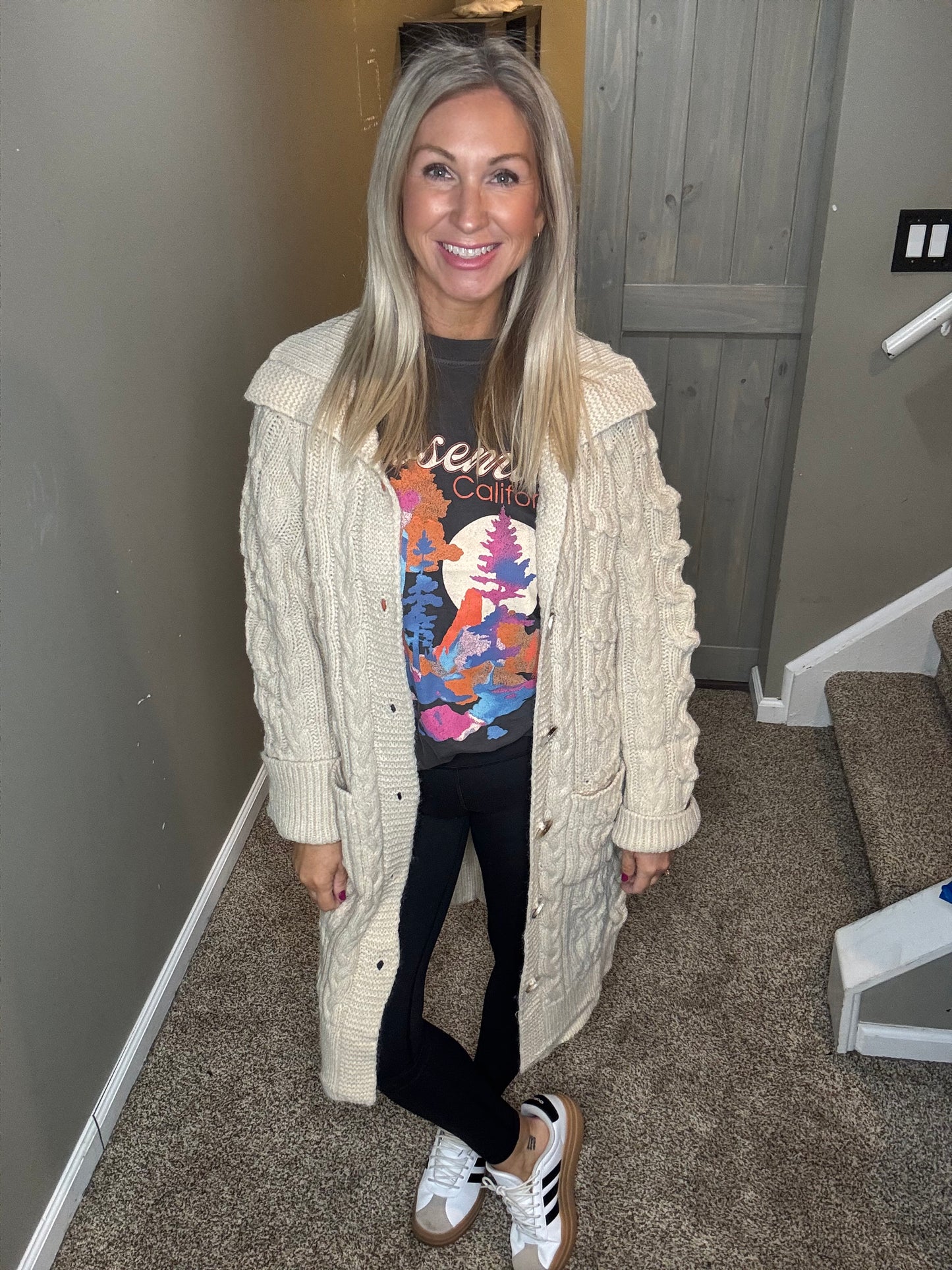 Cream Cable Knit Cardigan