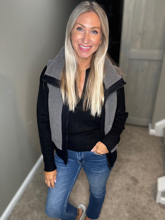 Grey Black Vest