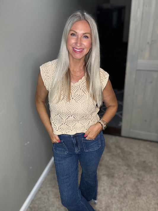 Sand Cap Sleeve Crochet Top