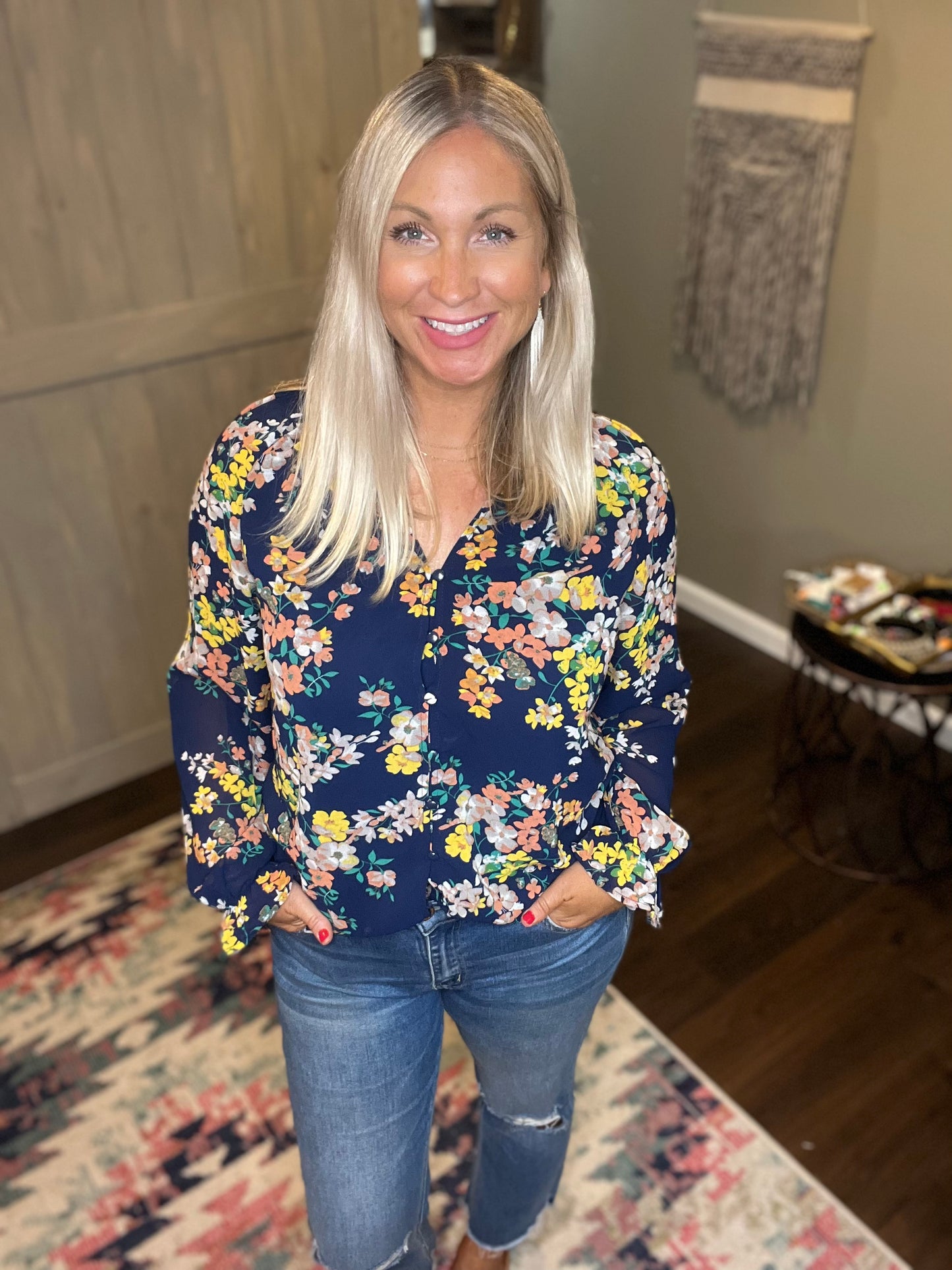 Floral Button Down Blouse