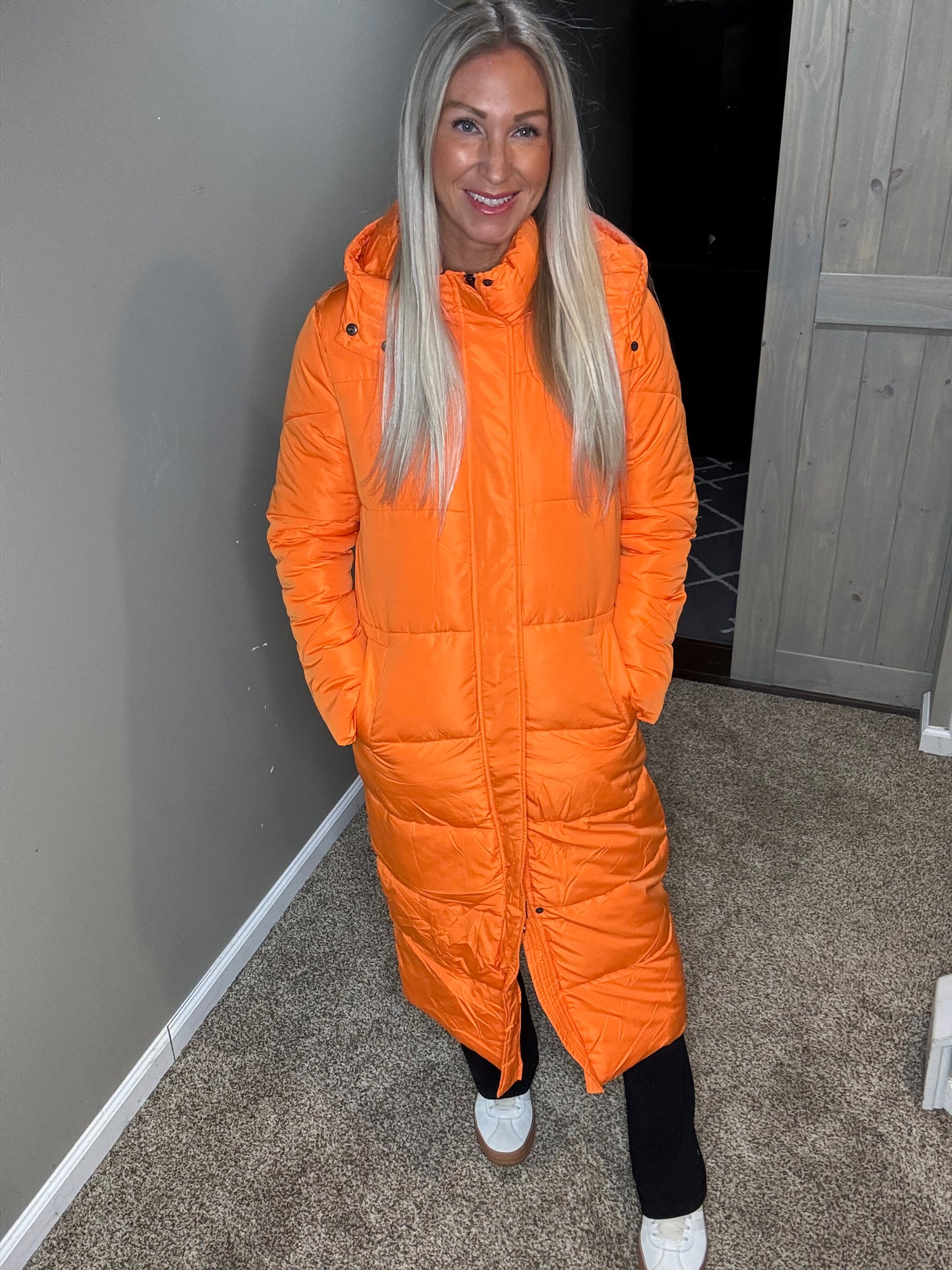 Orange Puffer Coat