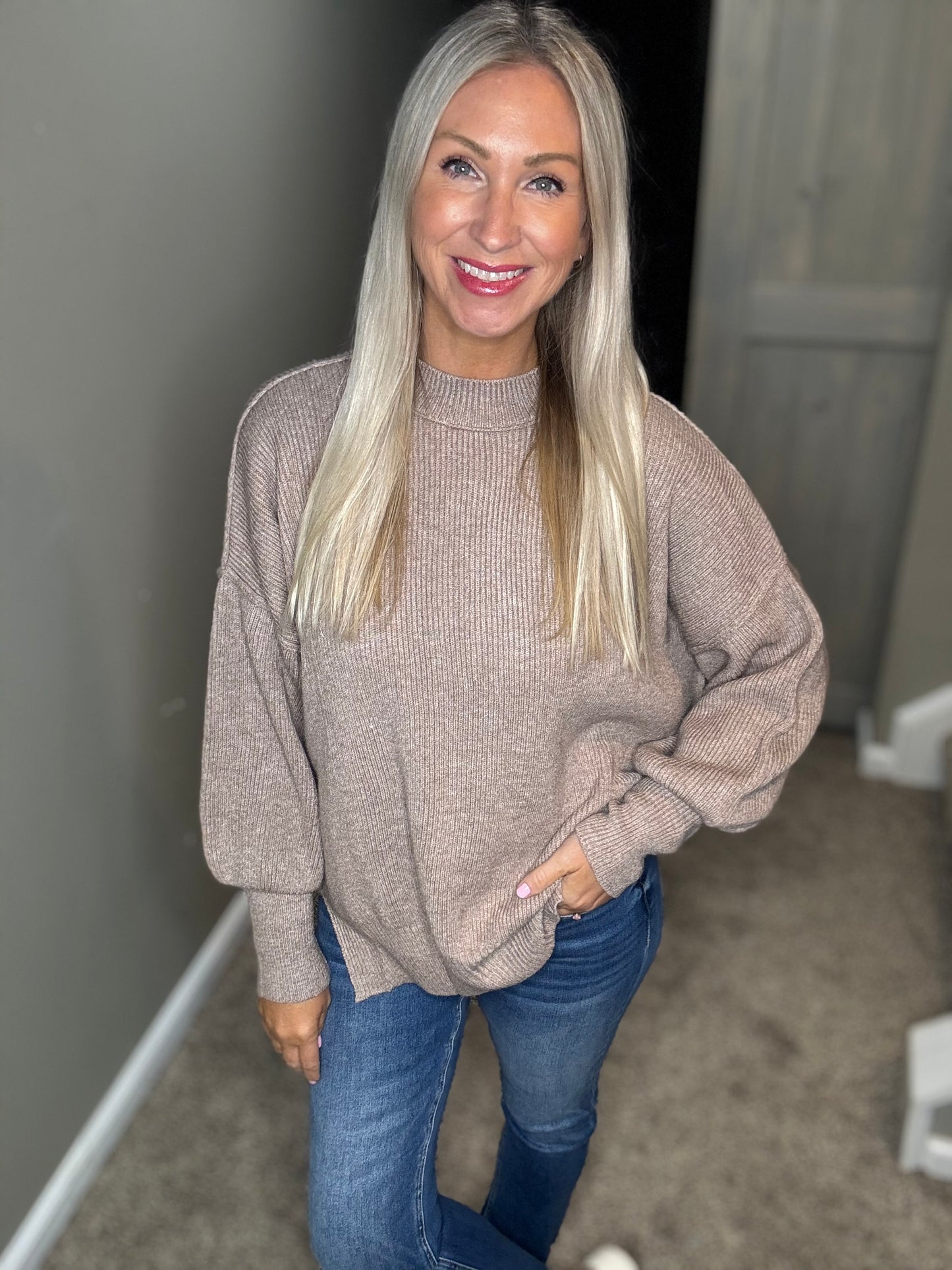 Latte Ribbed Sweater