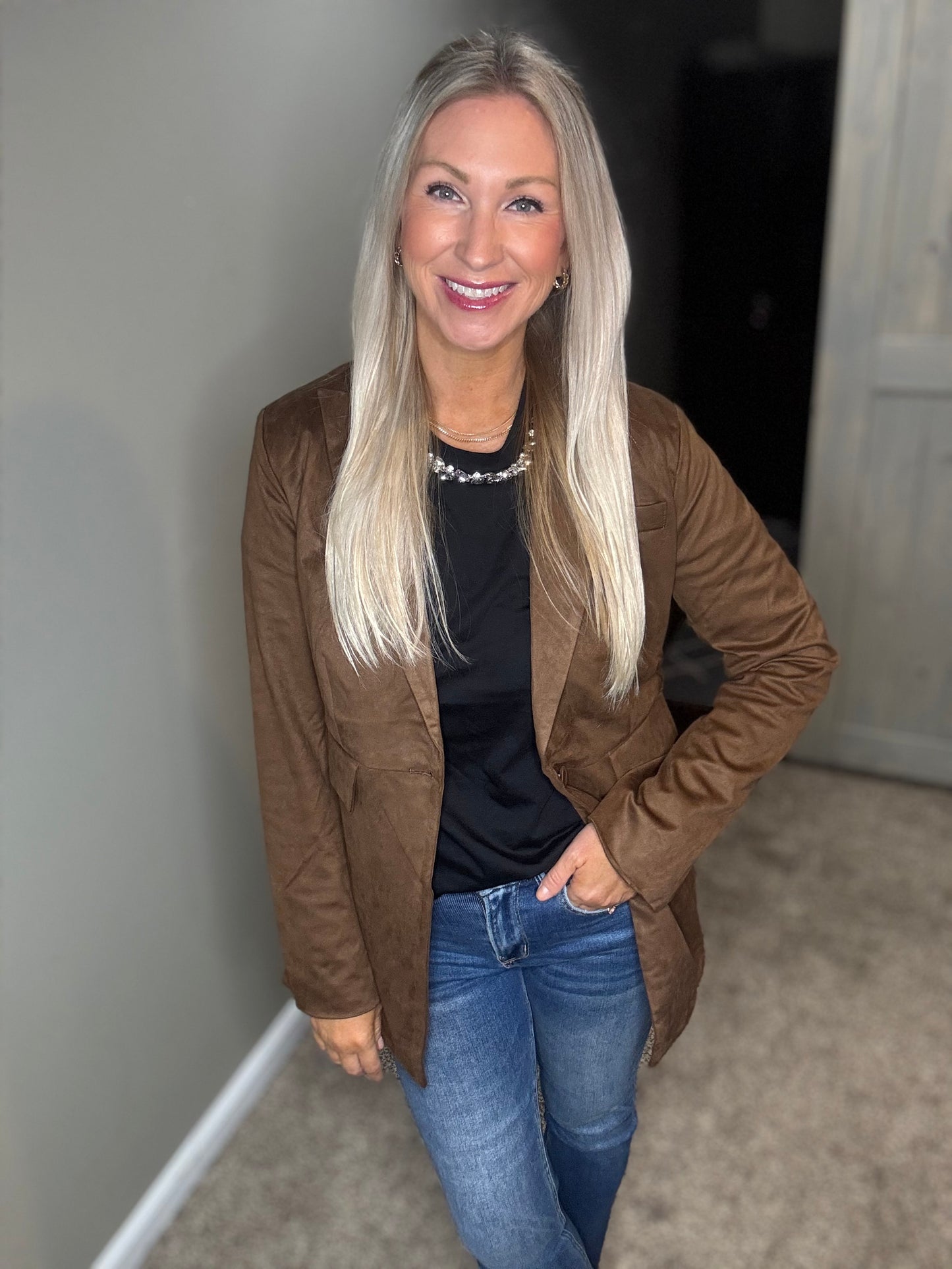 Chocolate Suede Blazer