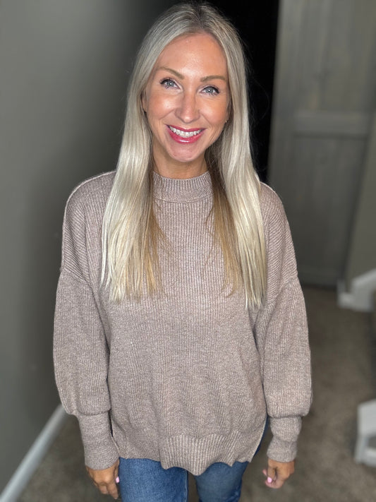 Latte Ribbed Sweater