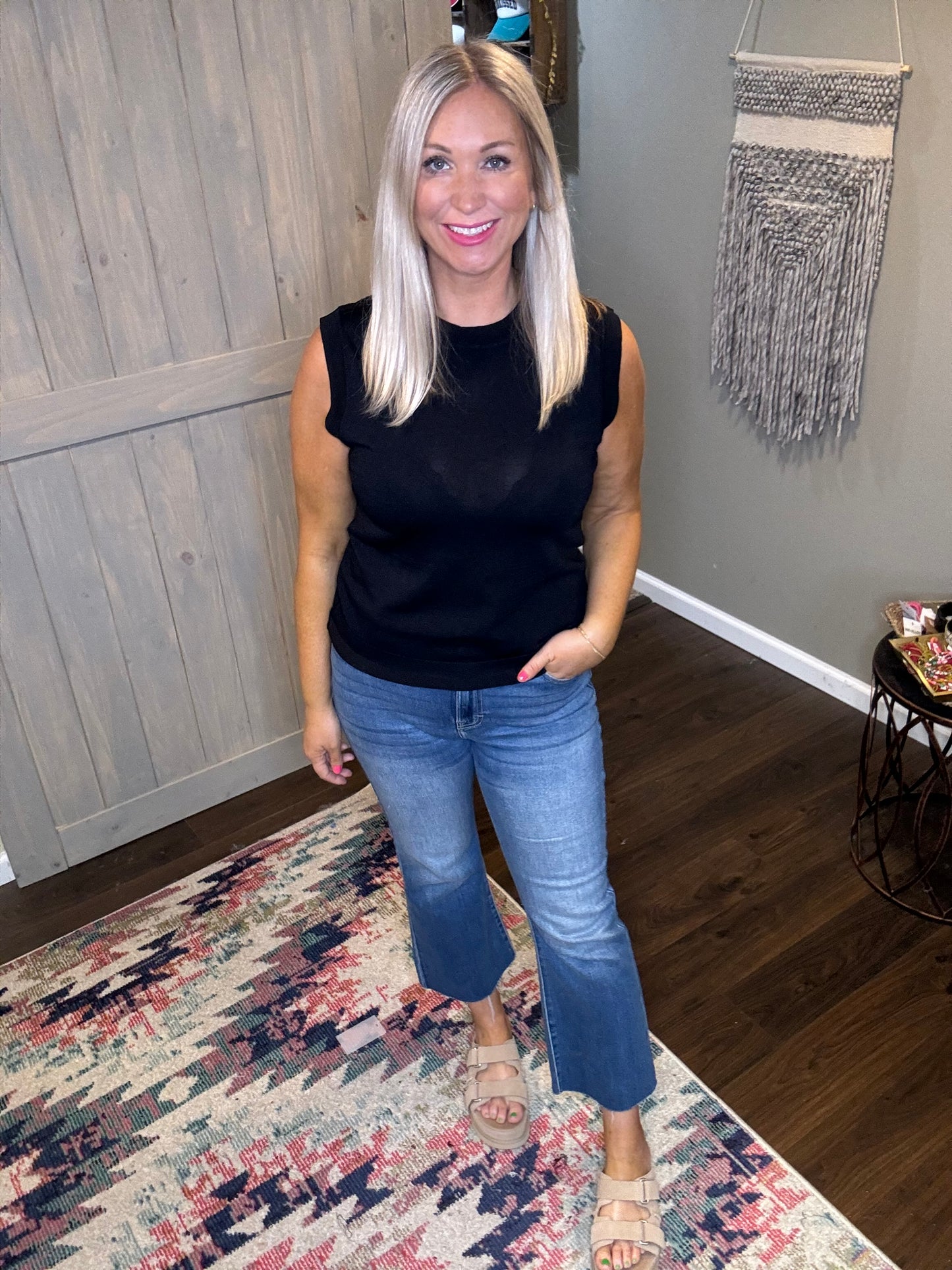 High Neck Sleeveless Top