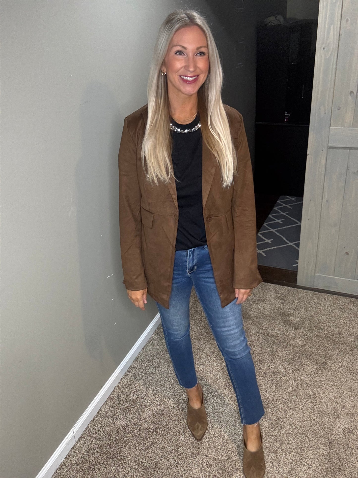 Chocolate Suede Blazer