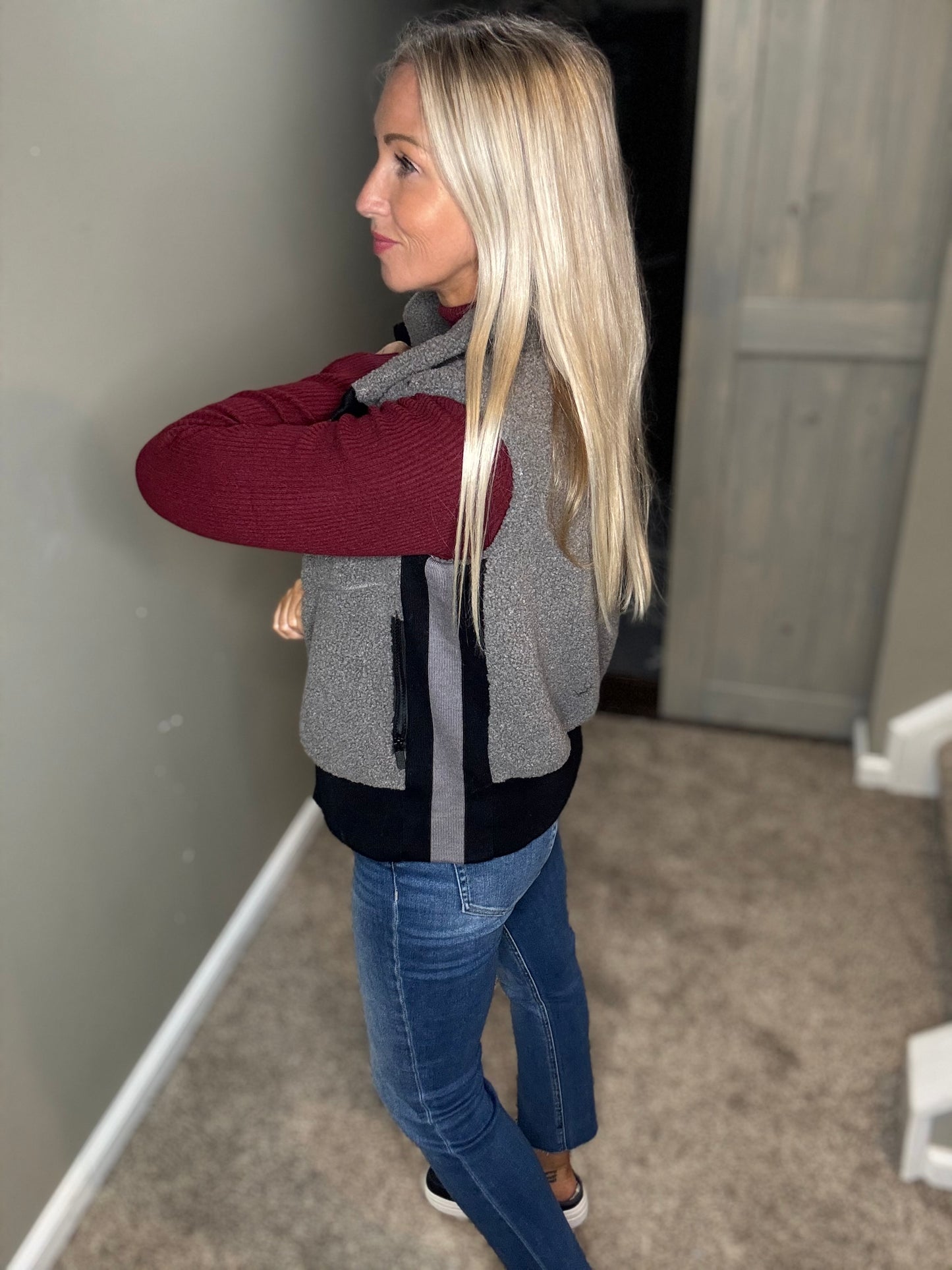 Grey Black Vest