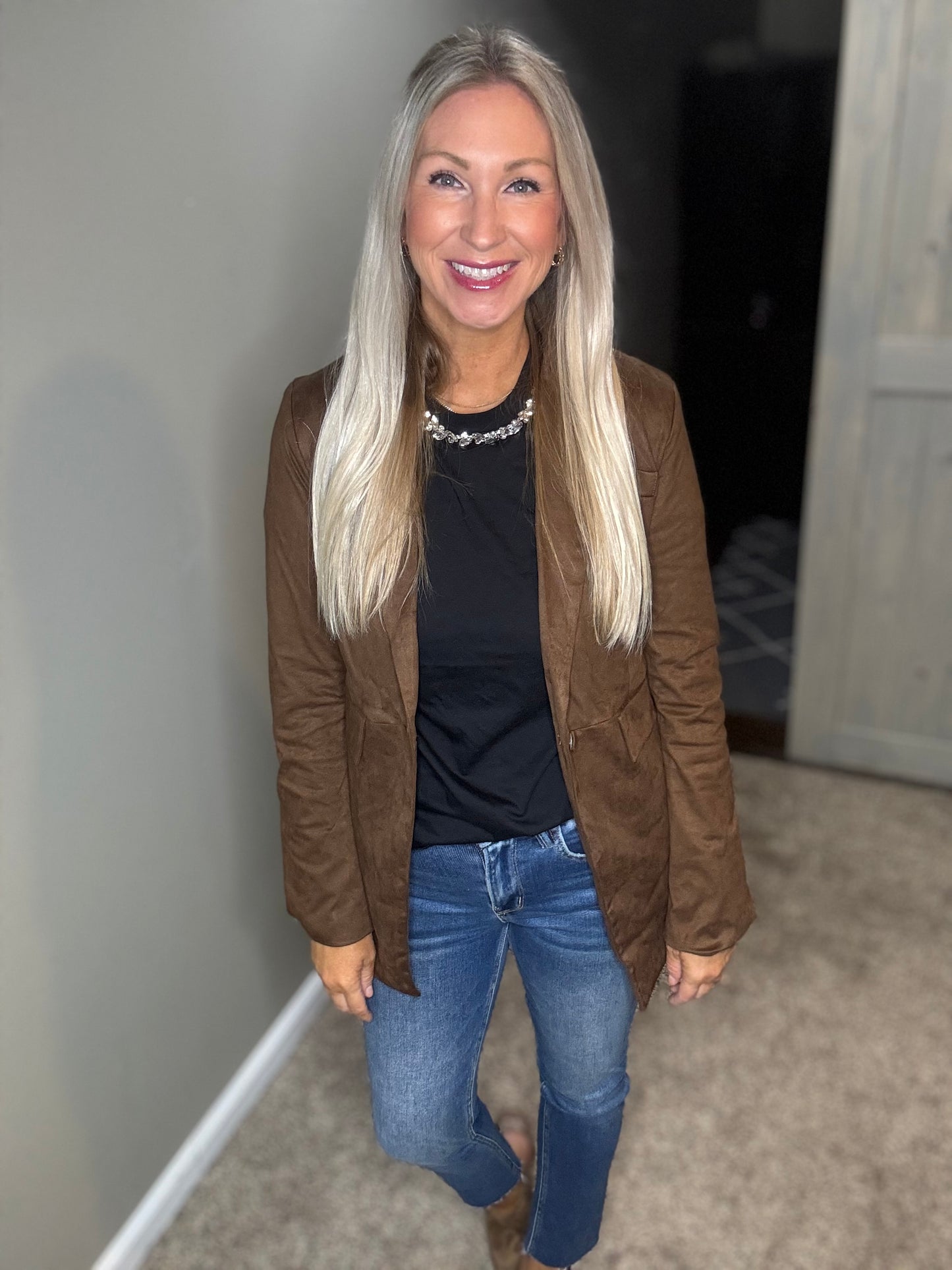 Chocolate Suede Blazer