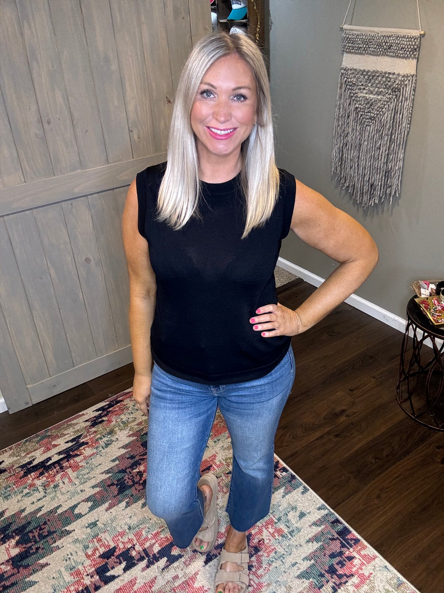 High Neck Sleeveless Top
