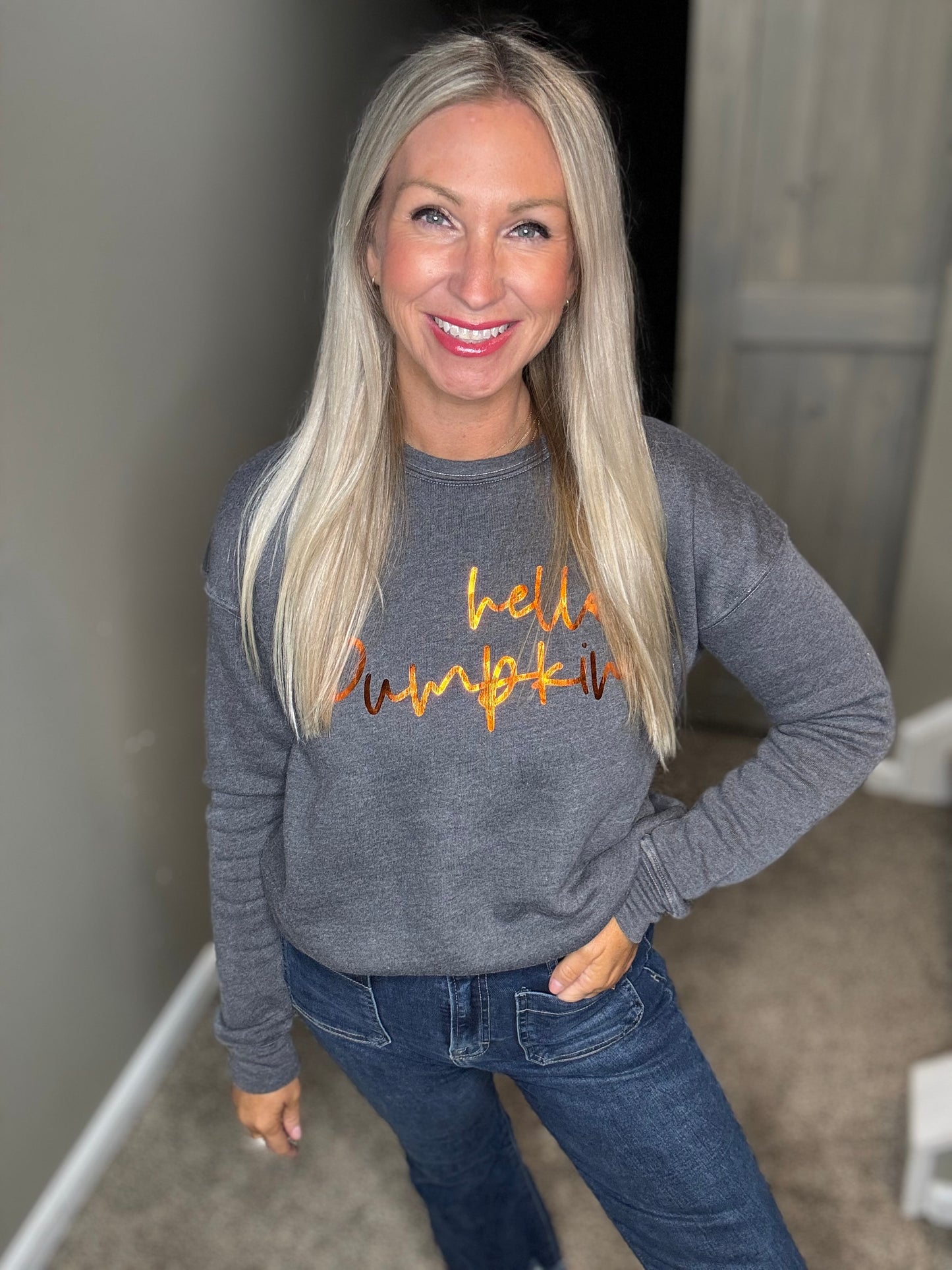 Hello Pumpkin Mineral Wash Sweatshirt