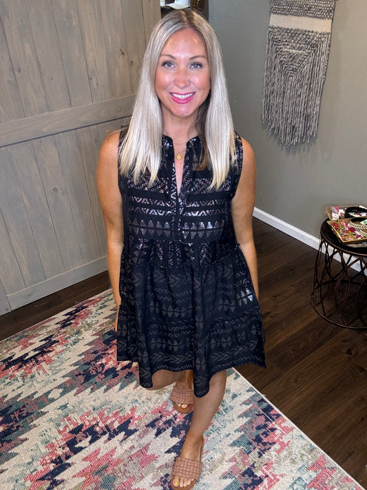 Black Arrow Print Dress