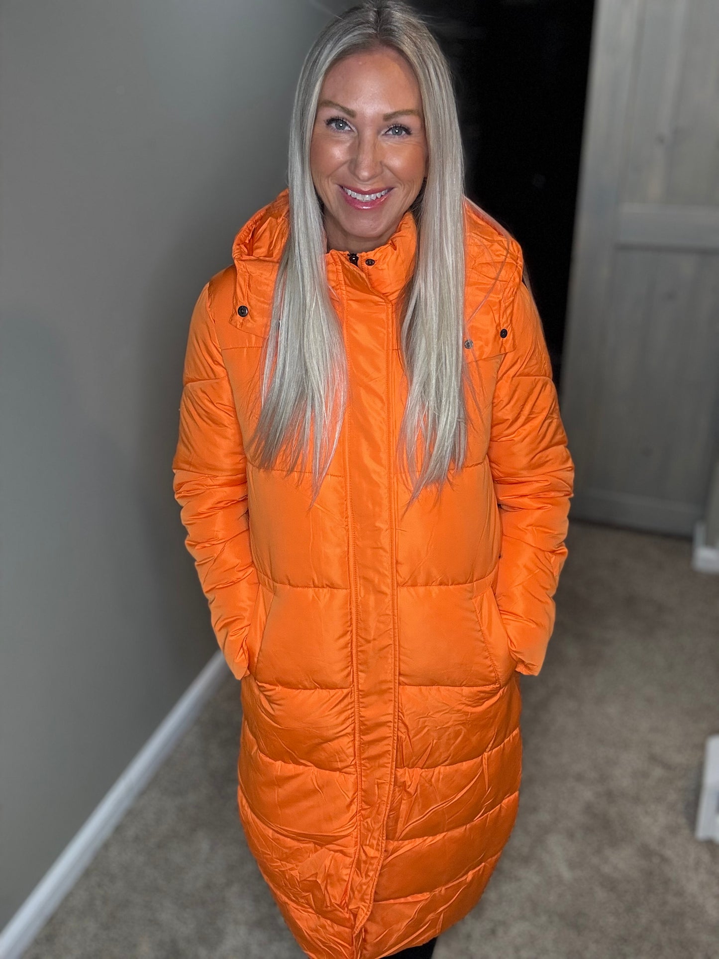 Orange Puffer Coat