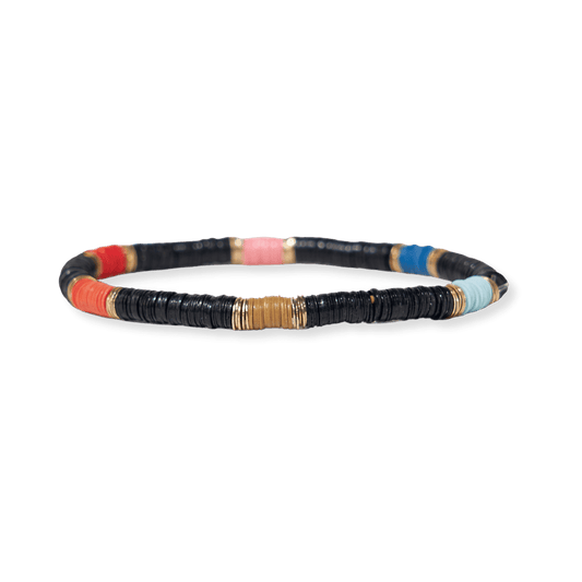 Grace Black Rainbow Stripes Bracelet