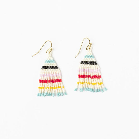 Cassie Mini Stripe Fringe Earrings