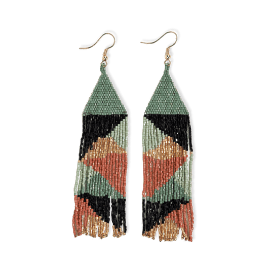 Brittany Mixed Triangle Fringe Earrings