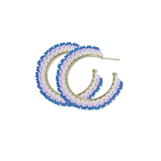 Eve Crochet Beaded Hoop Earrings