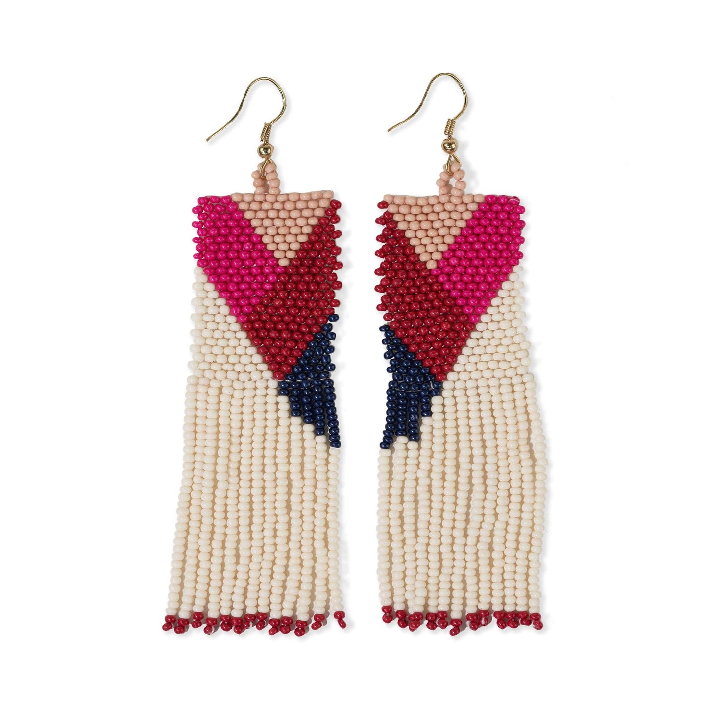 Charlotte Angled Beaded Fringe Earrings