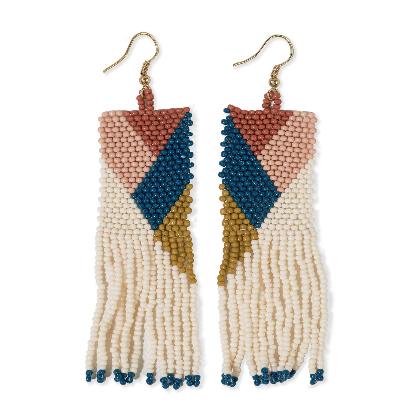 Charlotte Angled Beaded Fringe Earrings