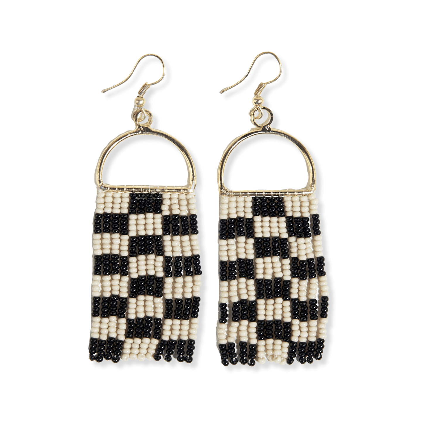 Allison Checkered Fringe Earrings