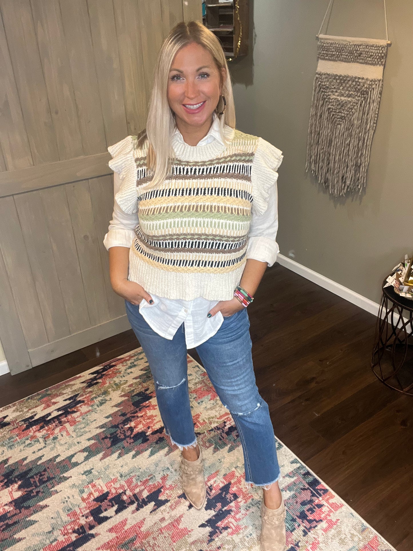 Ruffle Sleeve Sweater