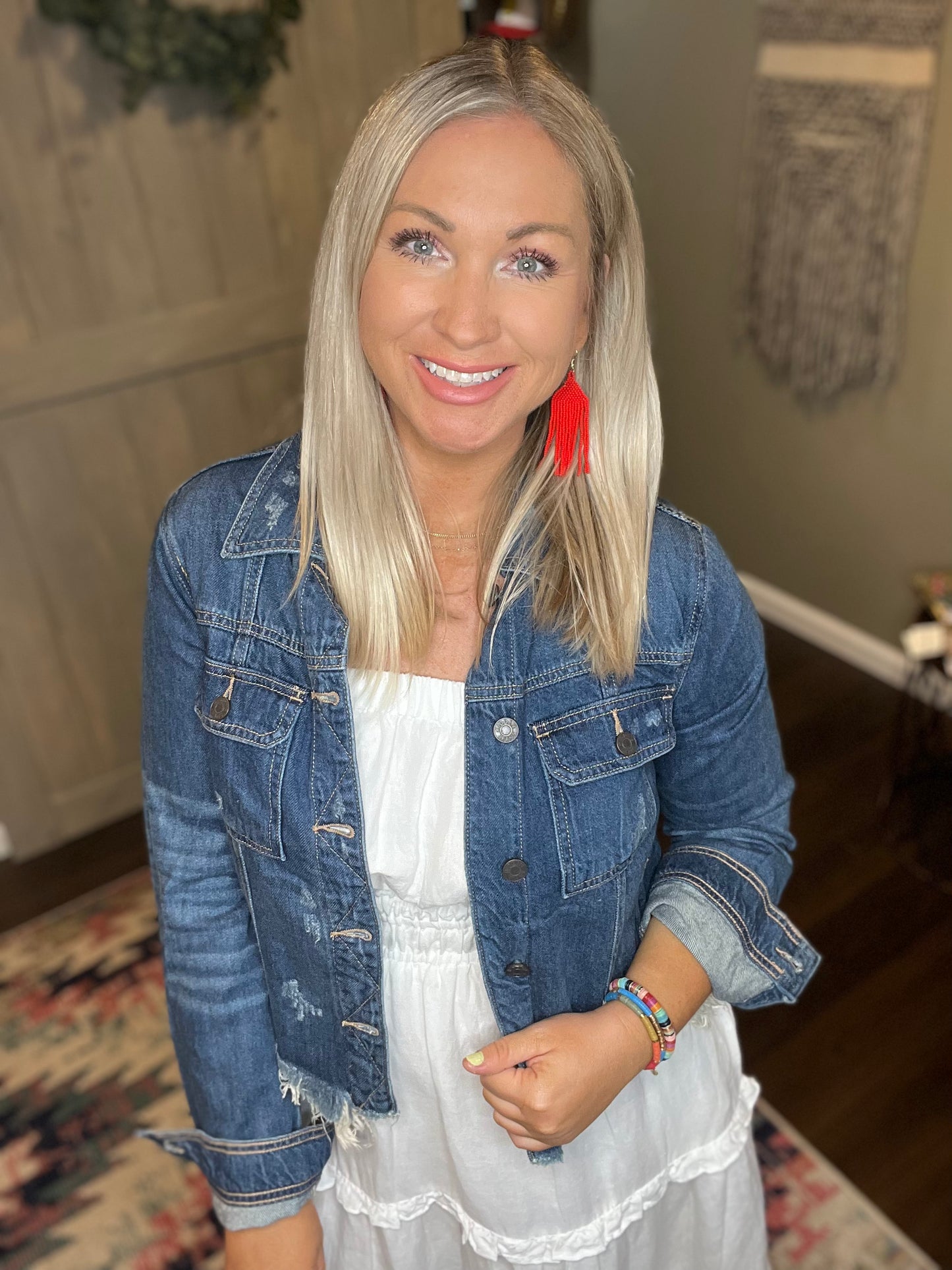Fringe Hem Denim Jacket