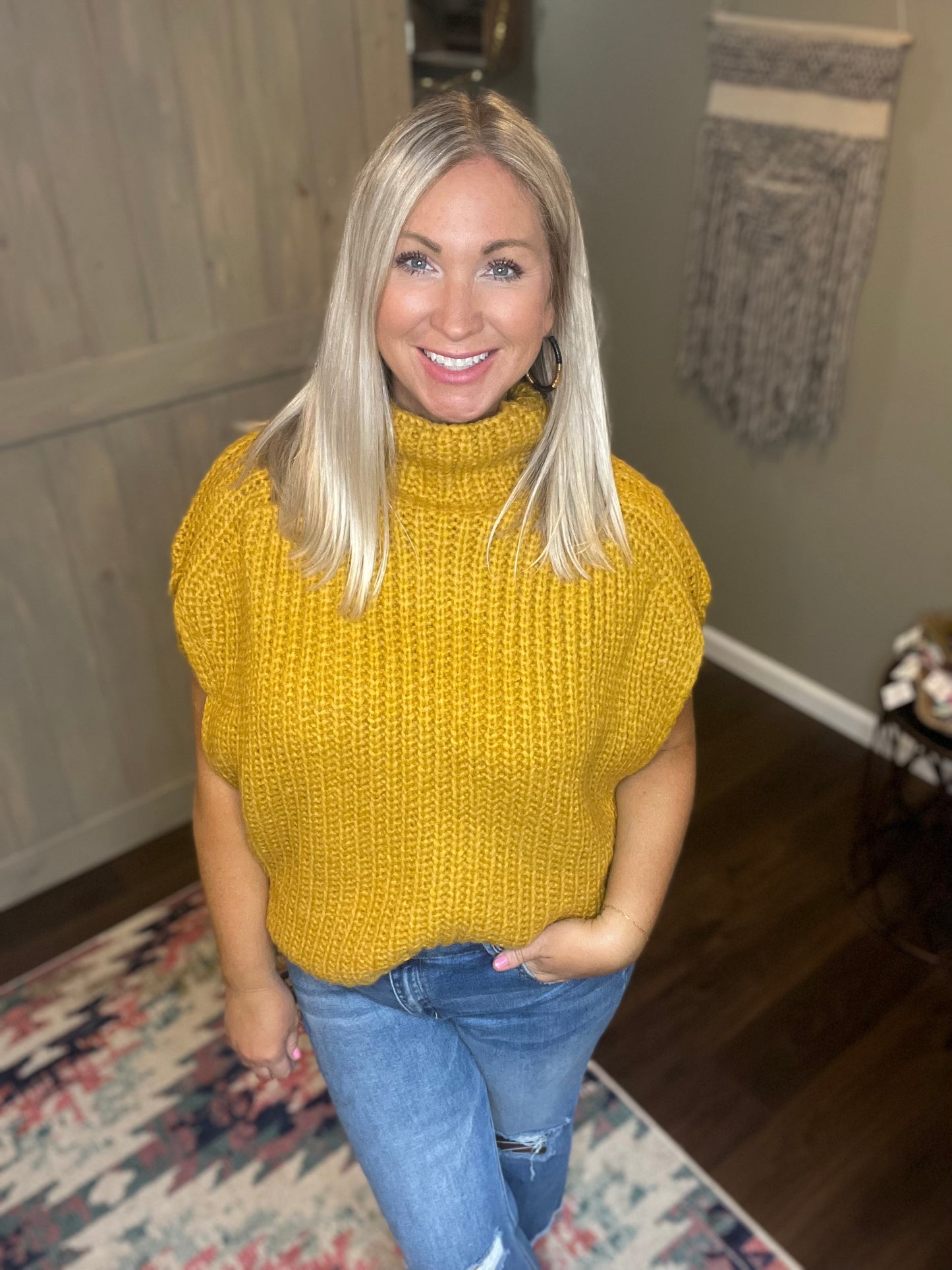 Mustard Turtleneck Sweater