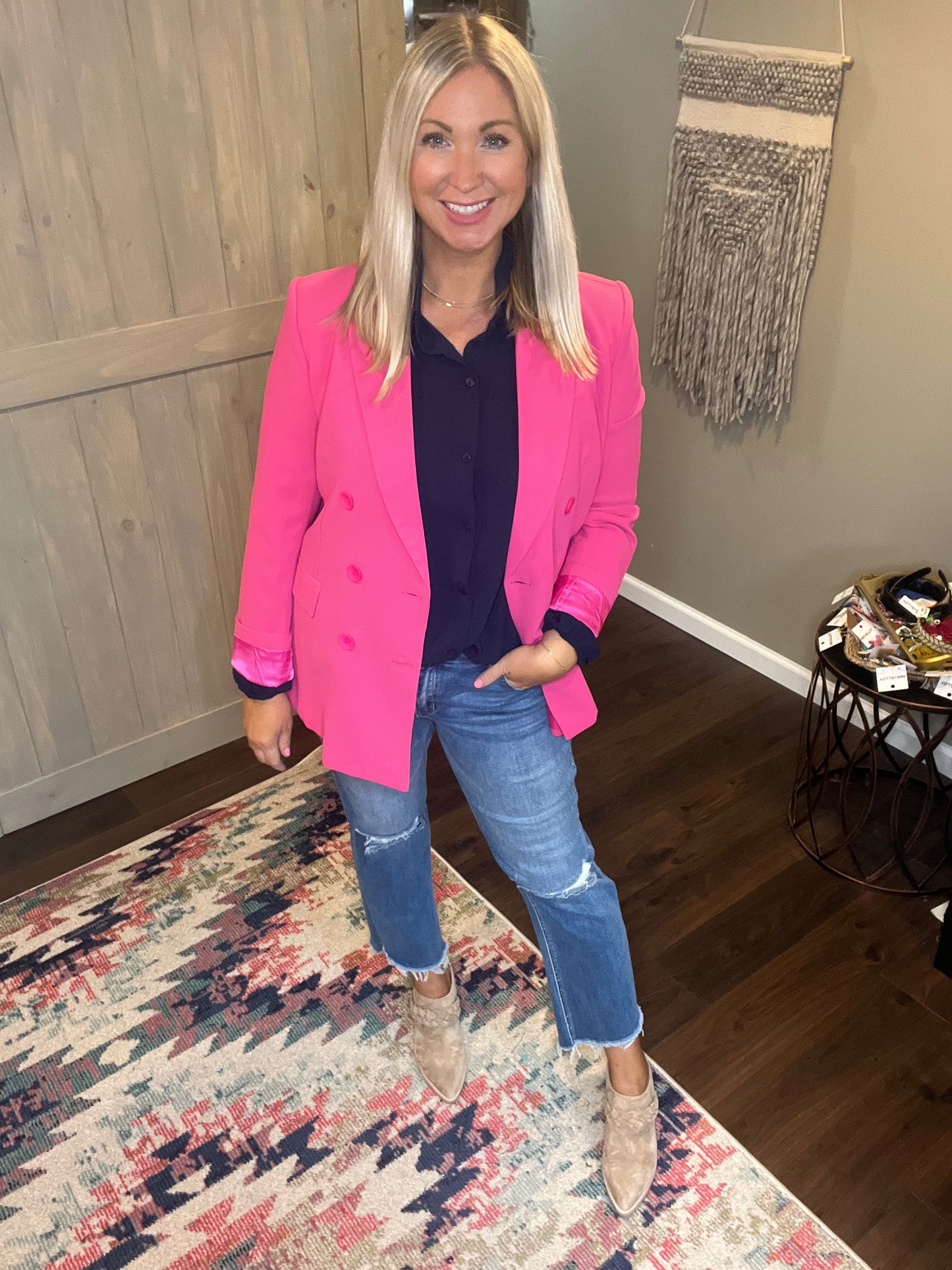 Navy Collared Blouse