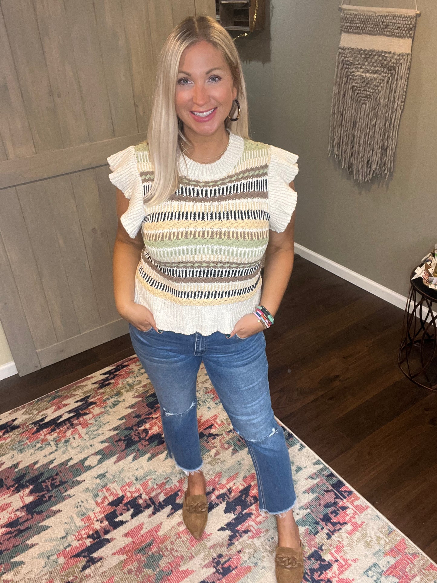 Ruffle Sleeve Sweater