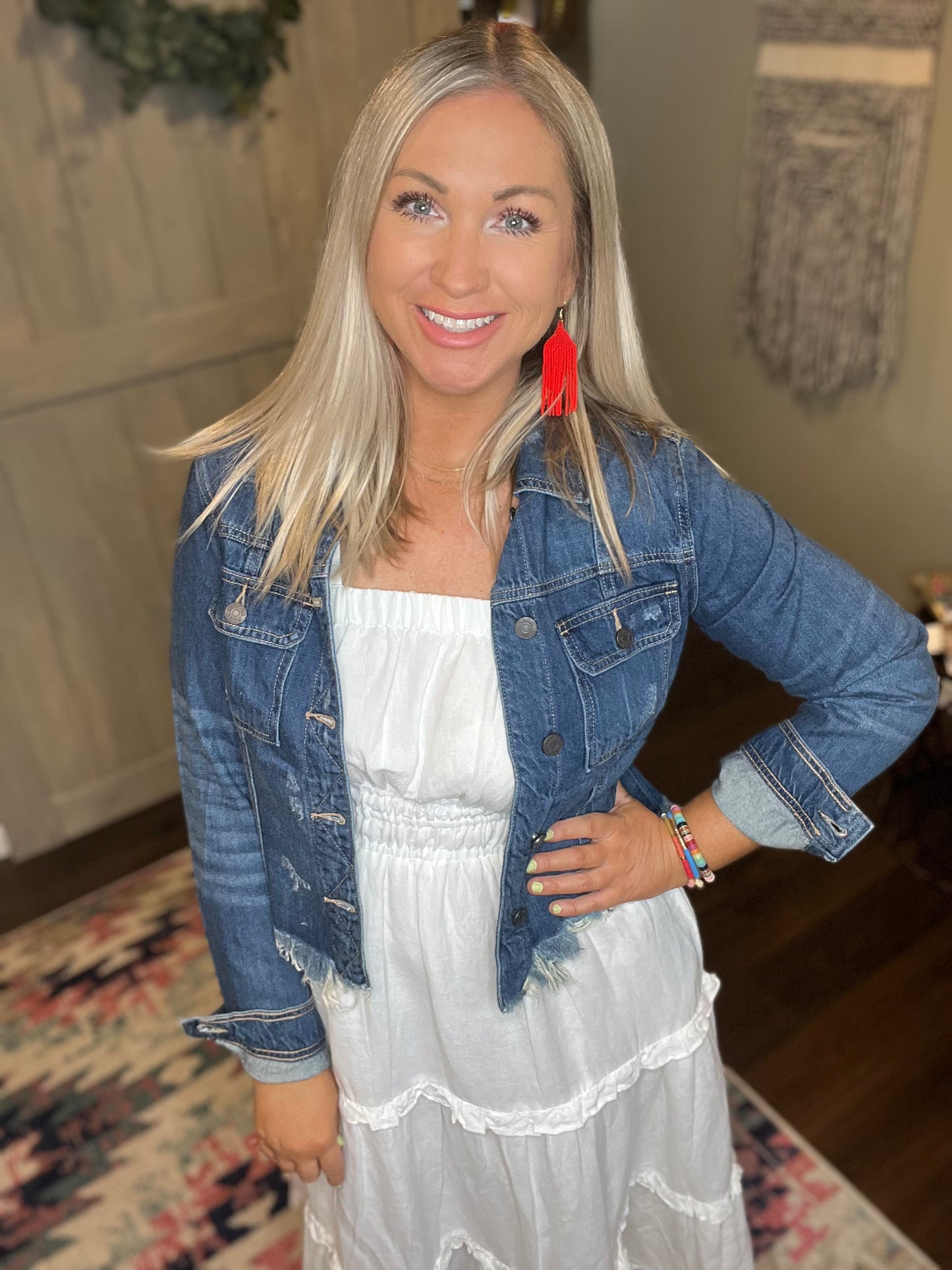 Fringe Hem Denim Jacket
