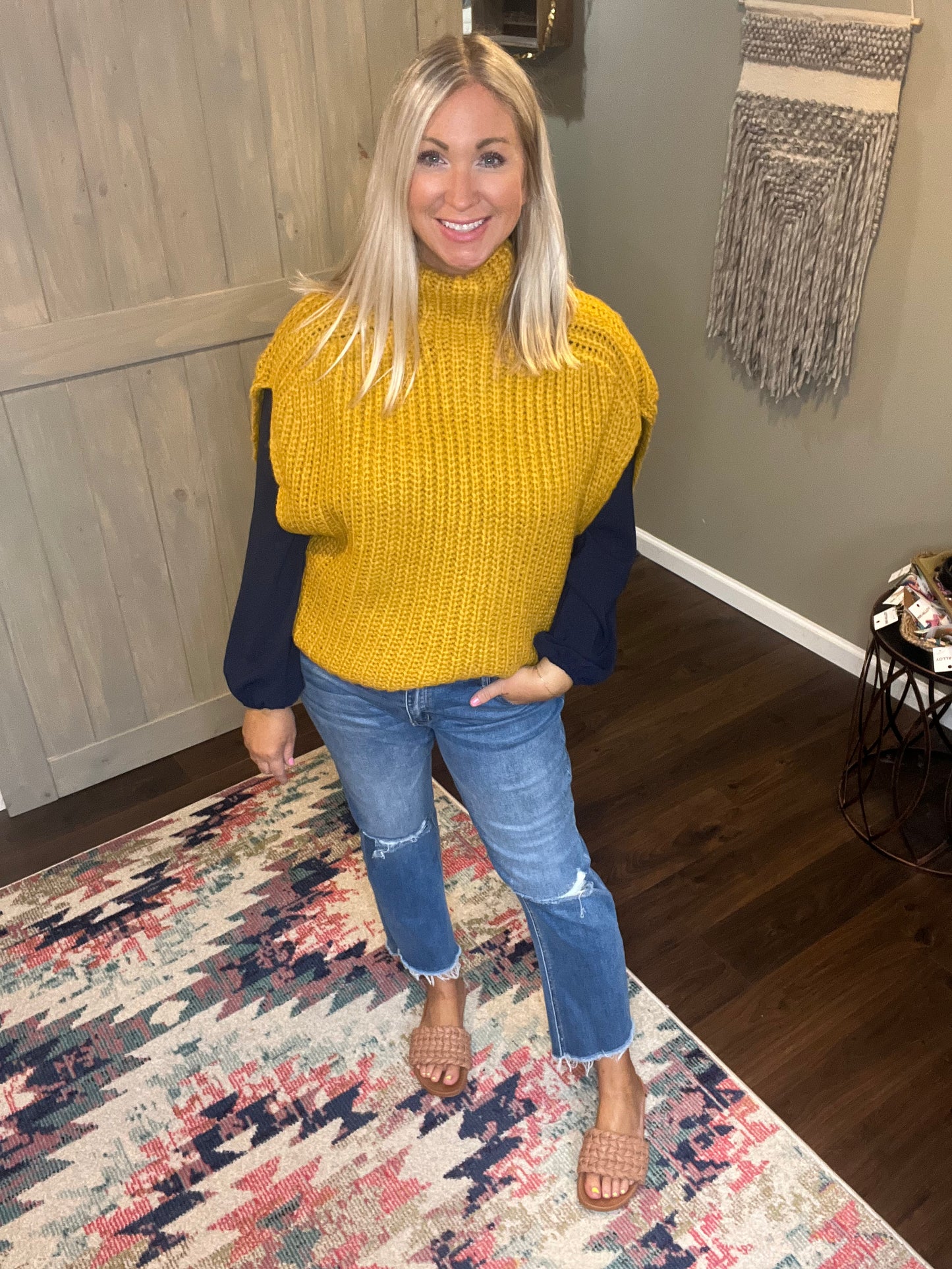 Navy Collared Blouse