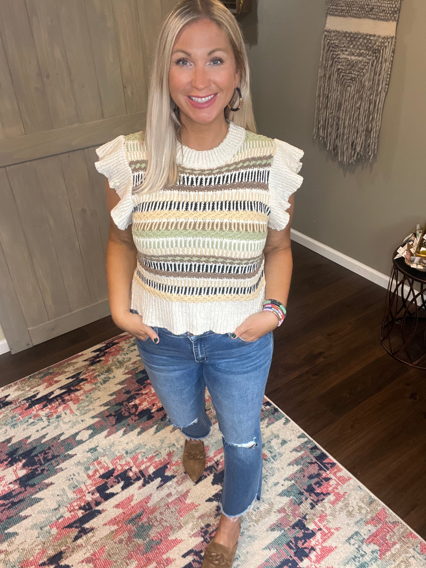 Ruffle Sleeve Sweater