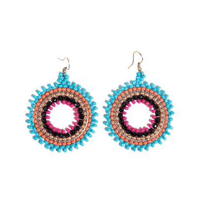 Lulu Beaded Circle Drop Earrings