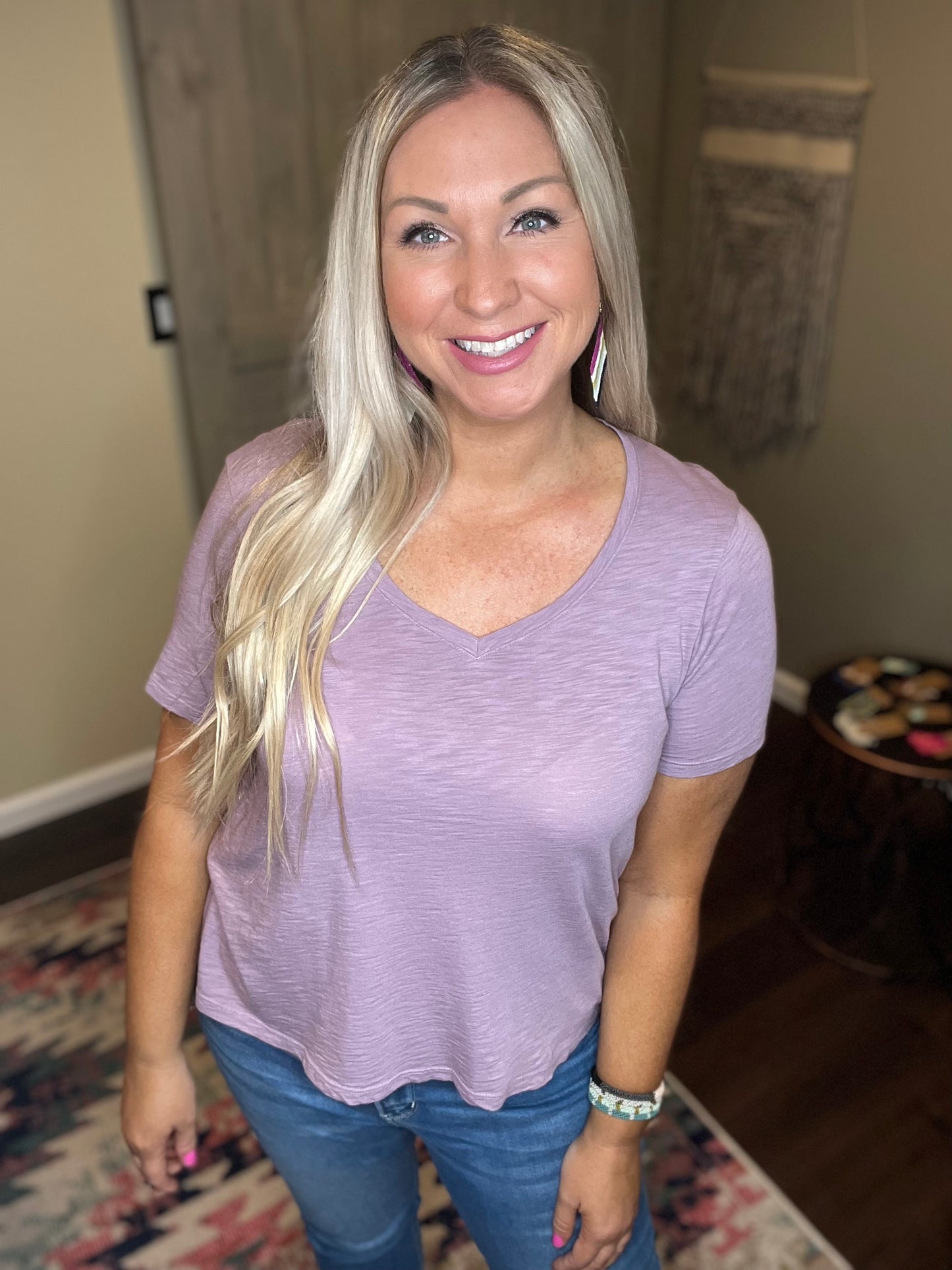 Short Sleeve V-Neck Top