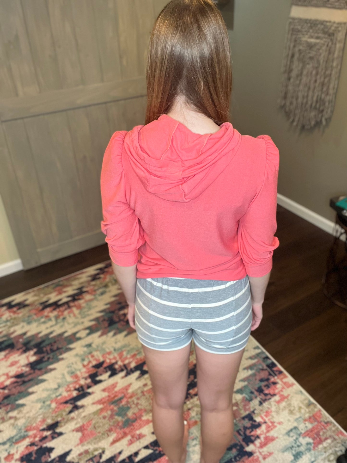 Chaser Pink Lemonade Puff Sleeve Beach Hoodie