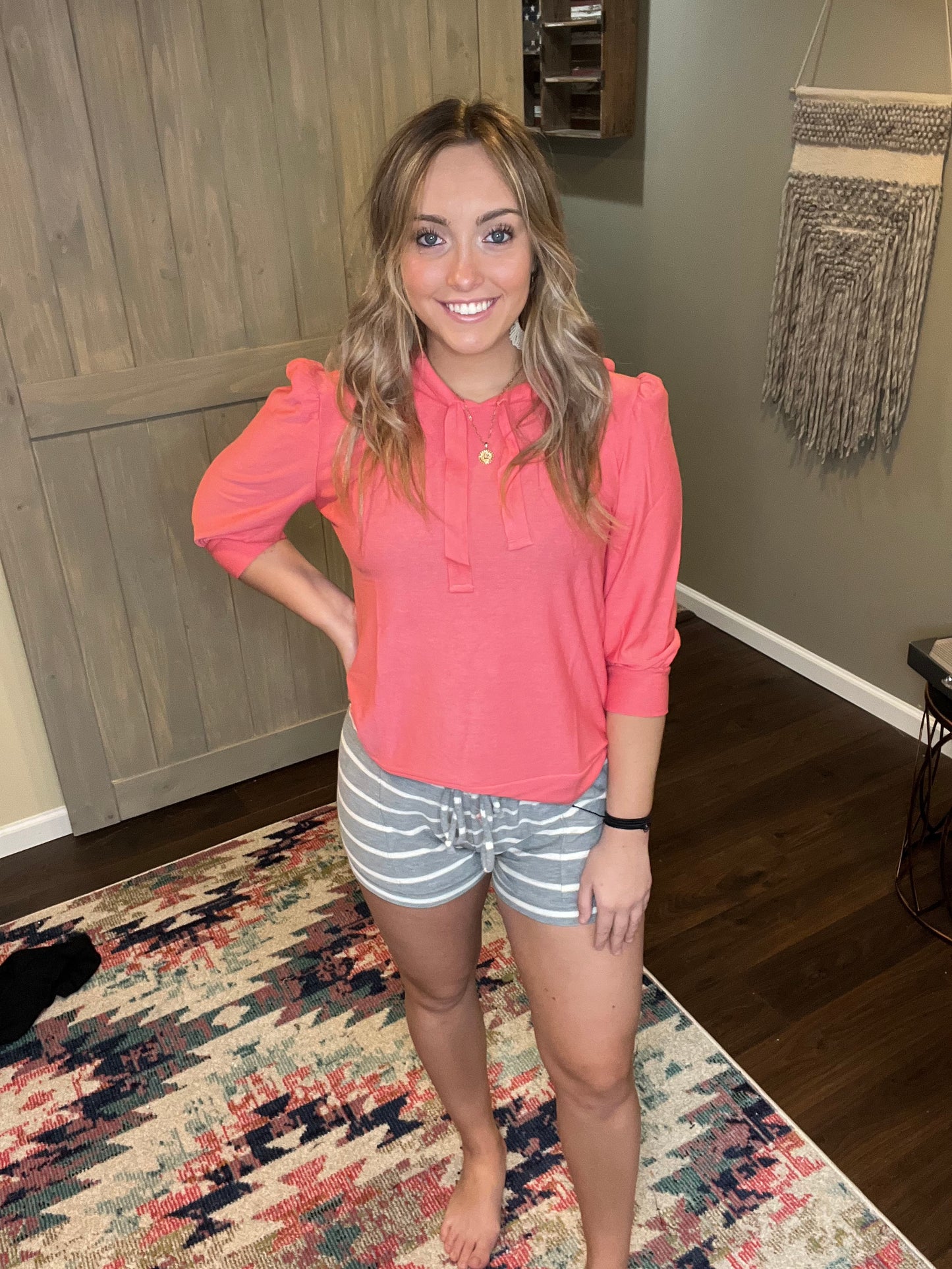 Chaser Pink Lemonade Puff Sleeve Beach Hoodie