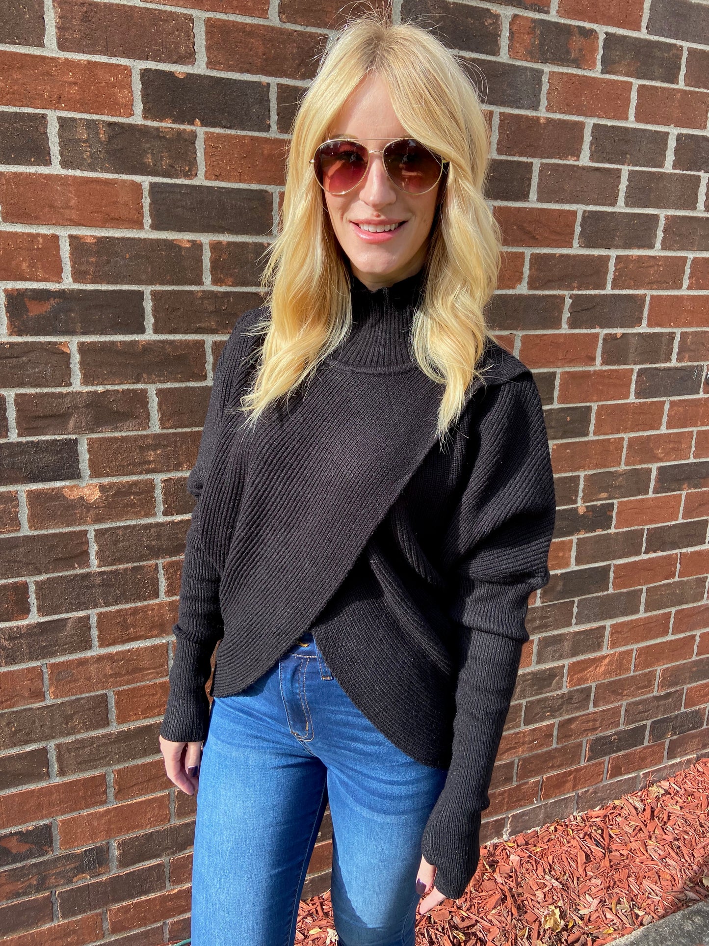 Black Criss Cross Sweater