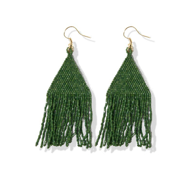 Emerald Green Luxe Petite Fringe Earrings