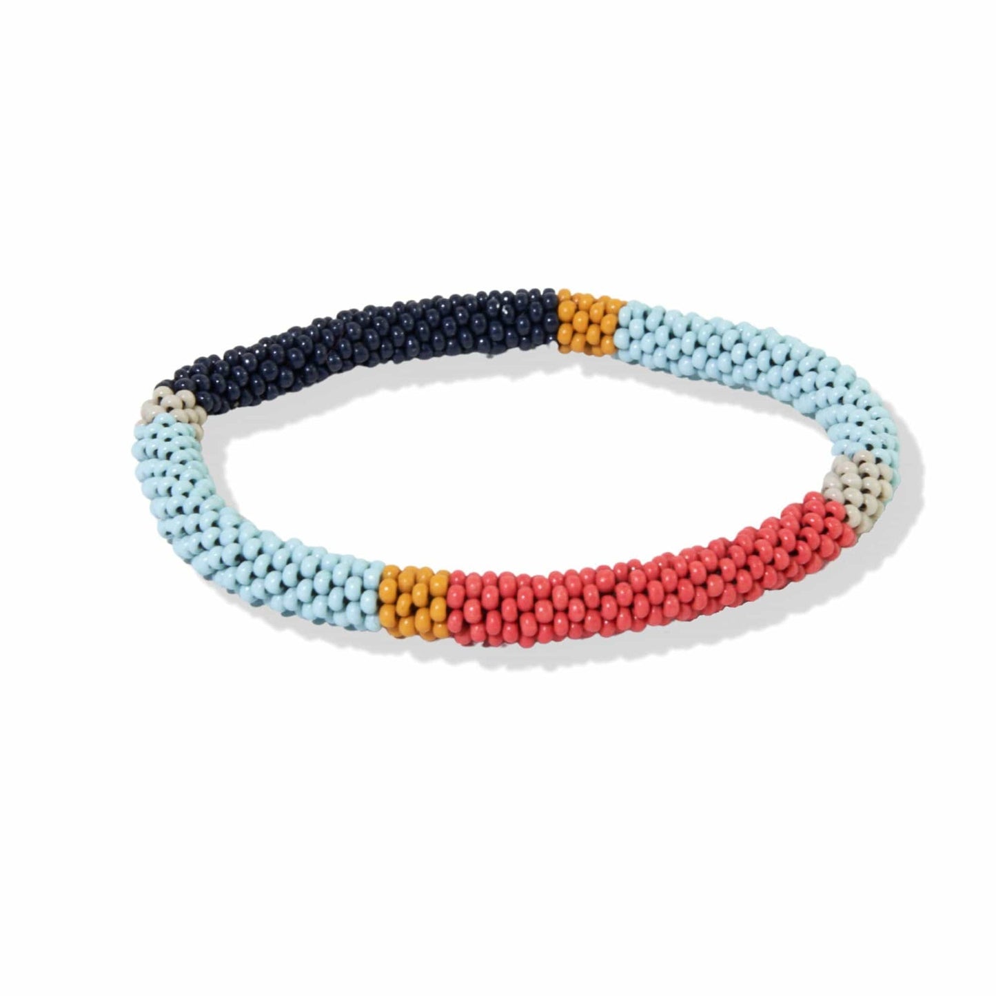 Marcy Colorblock Beaded Bracelet Light Blue