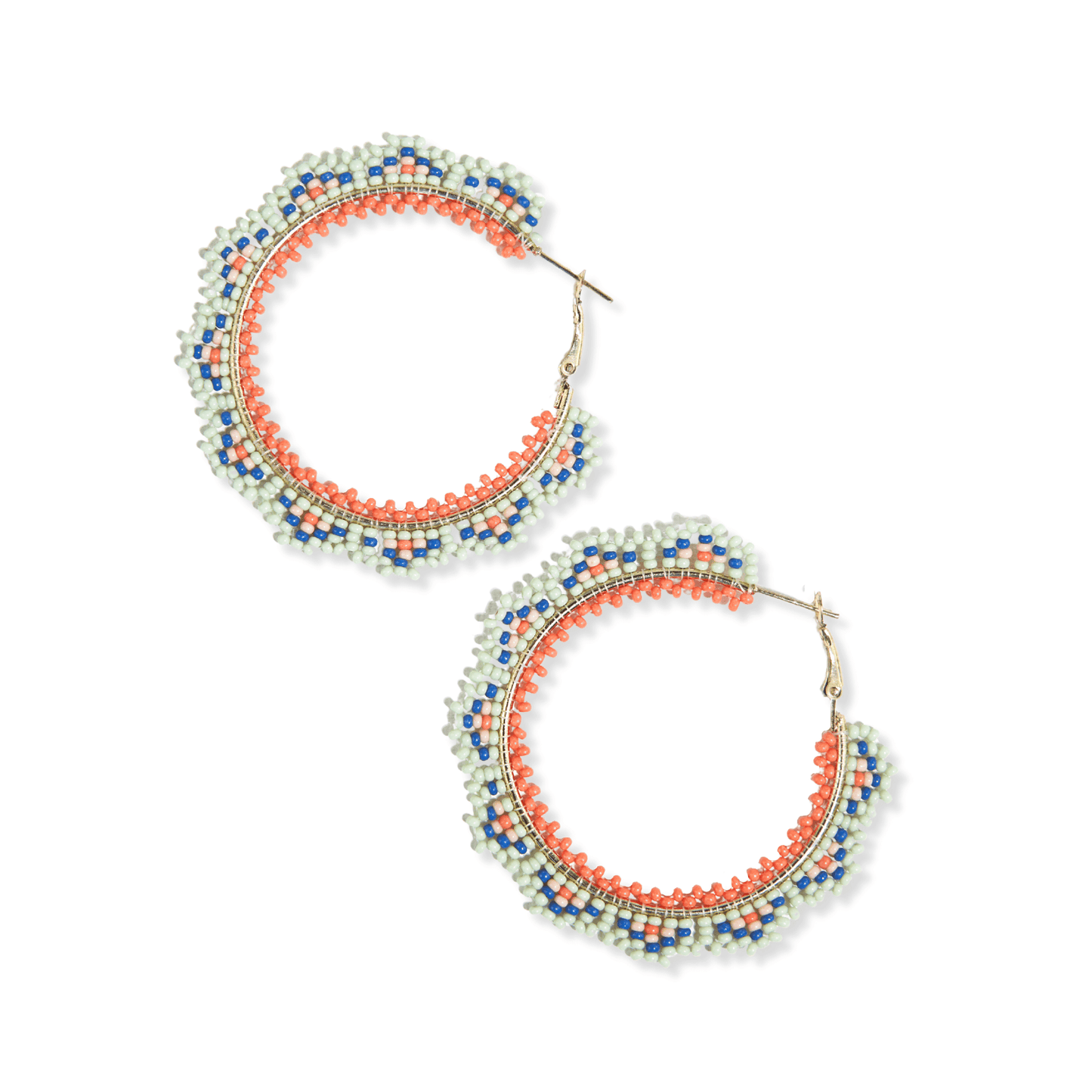 Mint Crochet Hoop Earrings