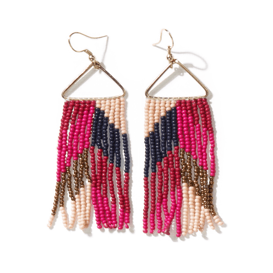 Whitney Chevron Earrings - Hot Pink