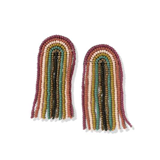 Muted Rainbow Fringe Earrings