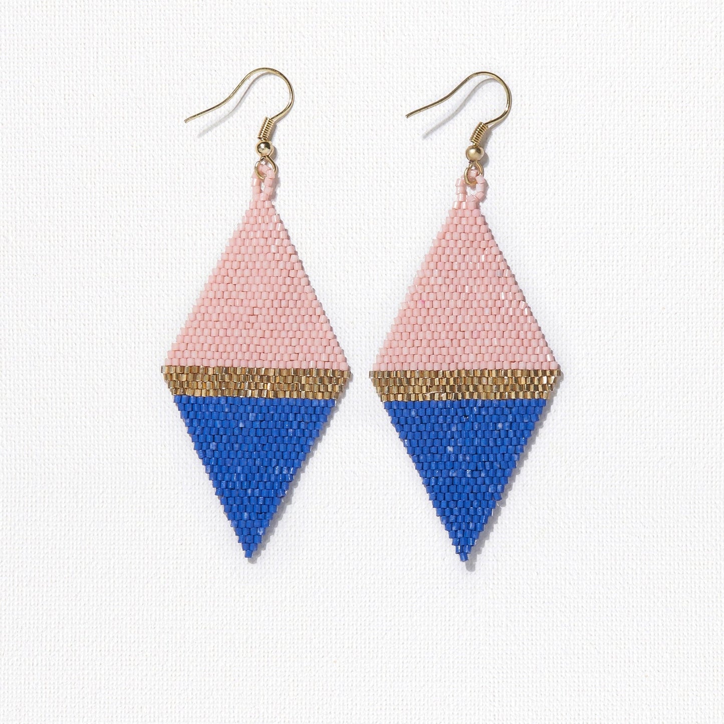 Blush Gold Lapis Diamond Earrings