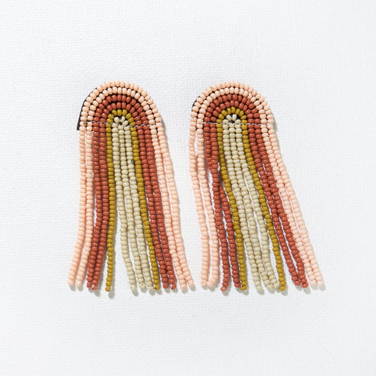 Blush Rainbow Fringe Earrings